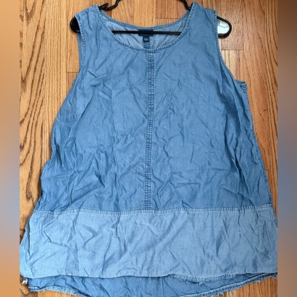 J. Jill Tops - J.JILL Denim womens two toned baggy fit tank size XL petite